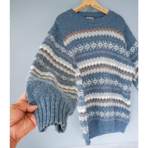 VTG Men Puritan Fair Isle Nordic Wool Blend Knit Sweater L Preppy Cabin Grandpa - Picture 9 of 13